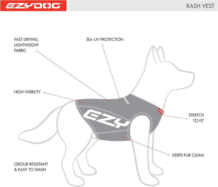 Ezydog Hi-Vis UV Rashies - Red