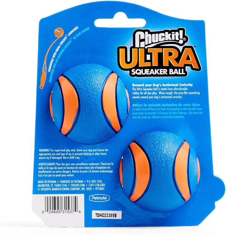 Chuckit! Rubber Ultra Squeaker Balls - 2 pack