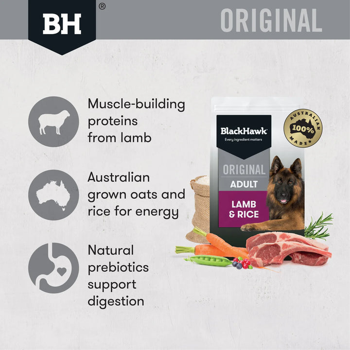 Black Hawk Original Adult Dog Food - Lamb & Rice 10kg