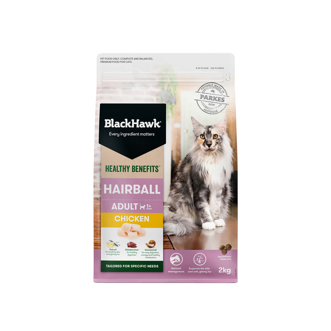 Black Hawk Adult Cat Food Hairball - Chicken 2kg