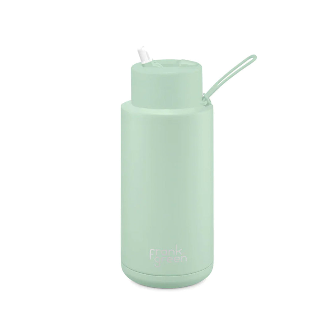 Frank Green Ceramic Reusable Bottle With Straw Lid 1000ml/34oz - Mint Gelato