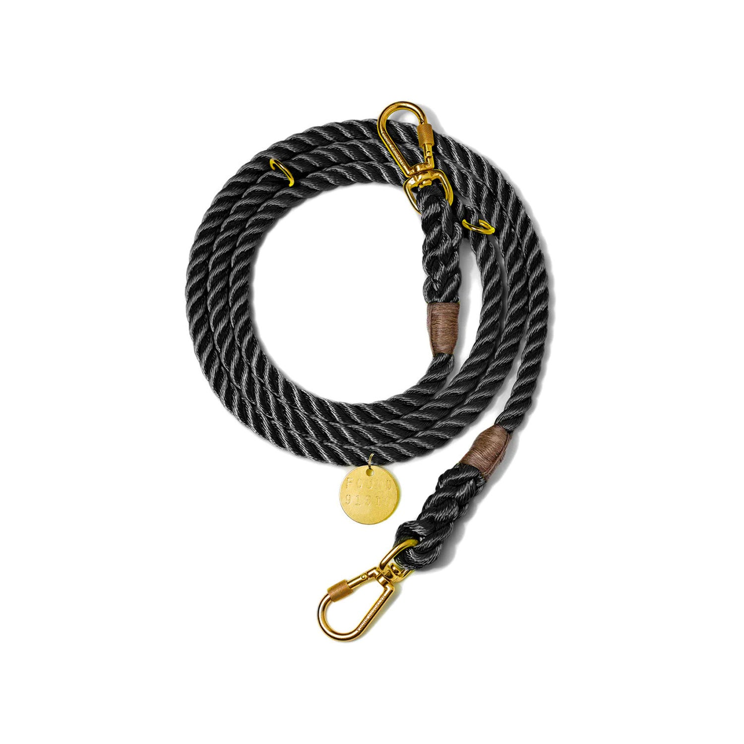 Found My Animal New York Rope Adjustable Leash Black PUPNPUSSY All About The Urban Pet