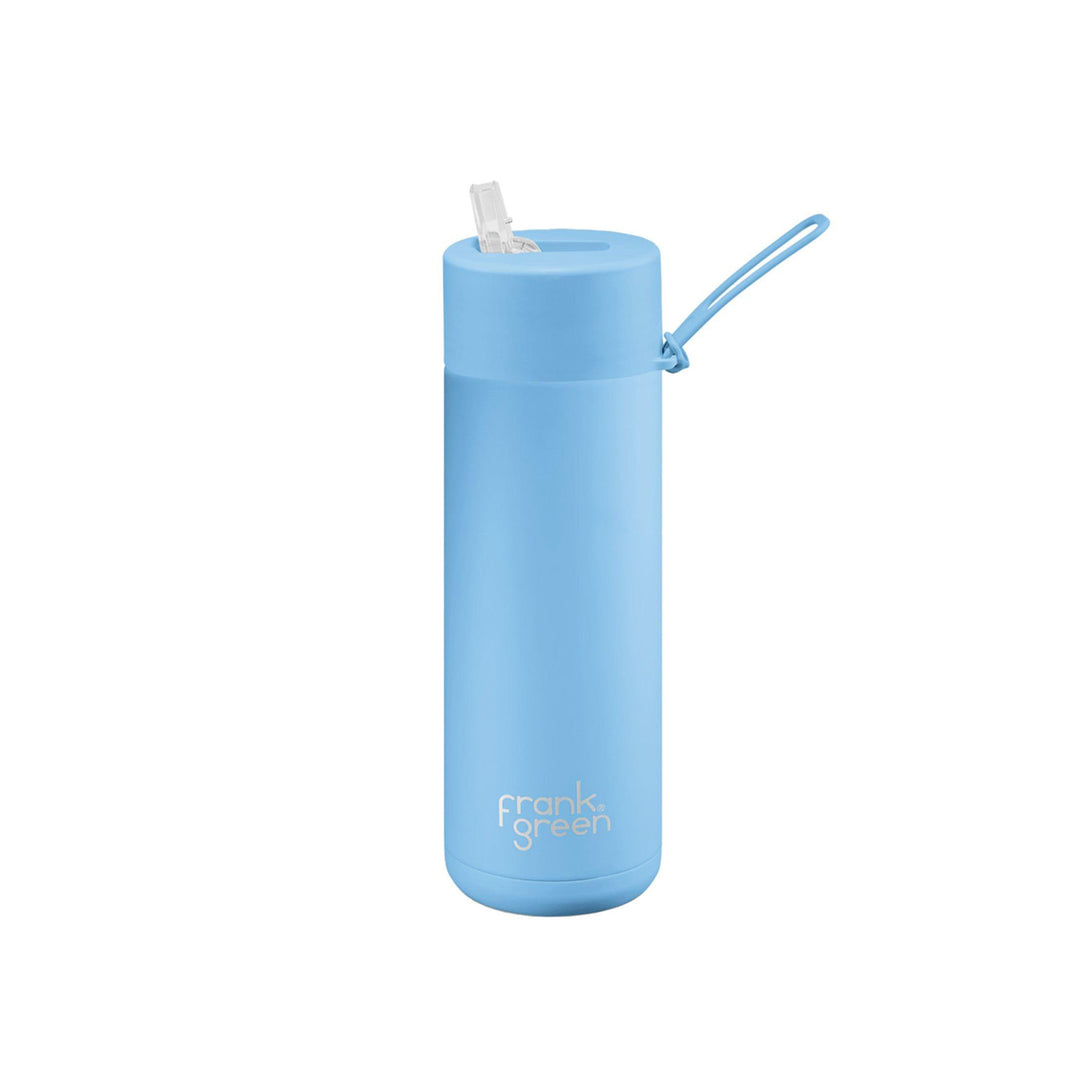 Frank Green Ceramic Reusable Bottle With Straw Lid 595ml/20oz - Sky Blue