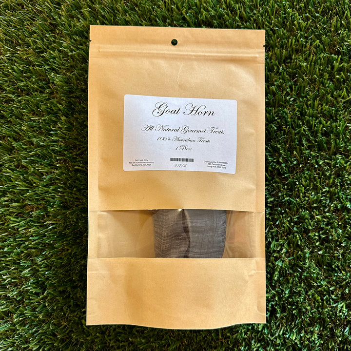 All-natural Australian goat horn dog treats from PupNpussy, long-lasting and high in protein, supporting dental health and providing safe, engaging chewing