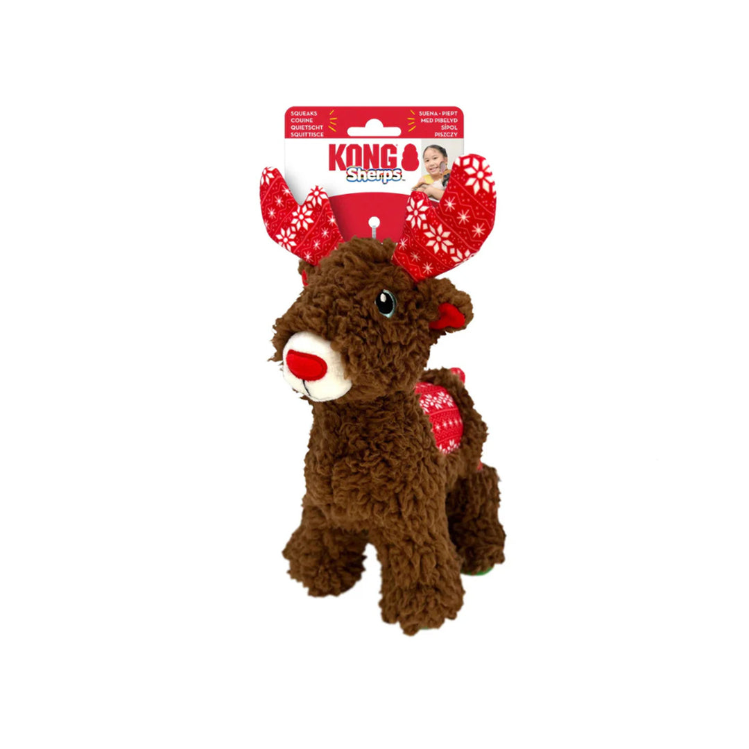 Kong Holiday Sherps Reindeer Dog Toy - Christmas