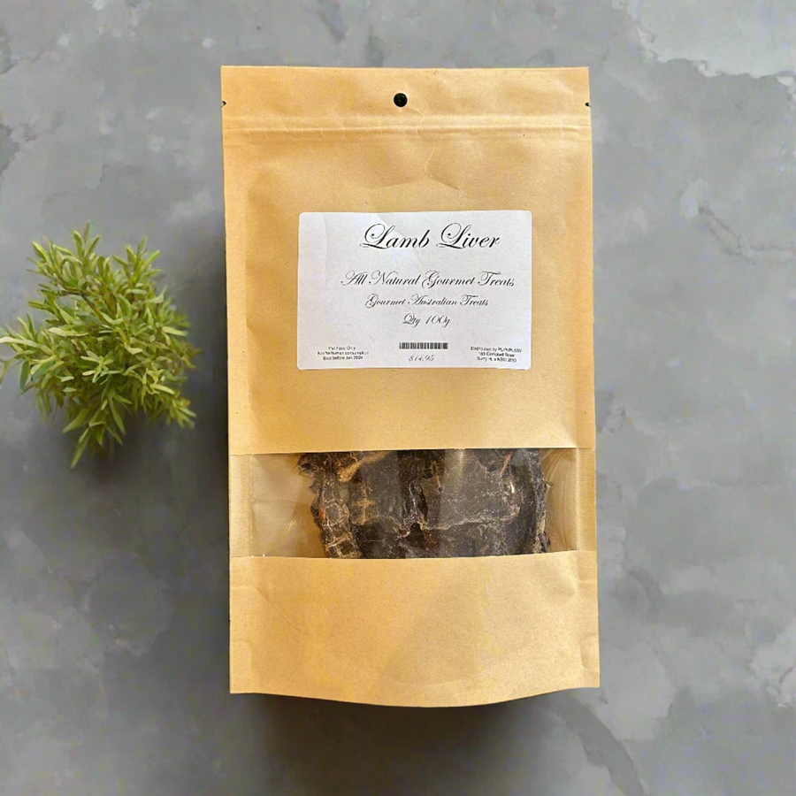 All-natural gourmet lamb liver dog treats from PupNpussy, Australian-sourced and additive-free, offering rich flavour, dietary variety, and dental health support