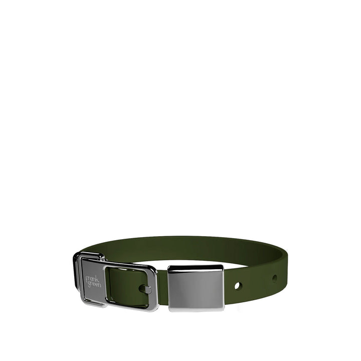 Frank Green Pet Collar With Name Tag - Khaki