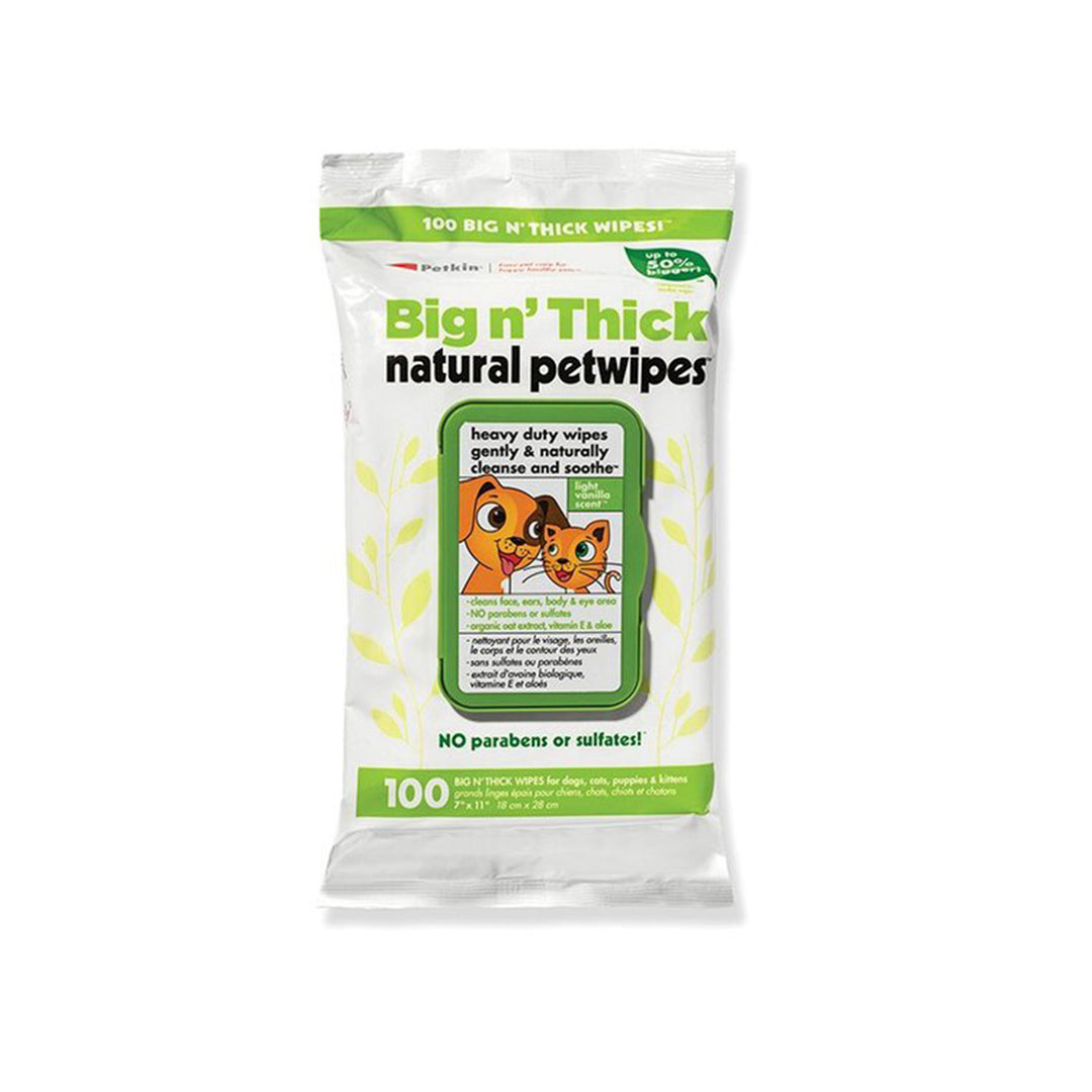 Petkin Big N Thick Natural Pet Wipes  (100 Pack)