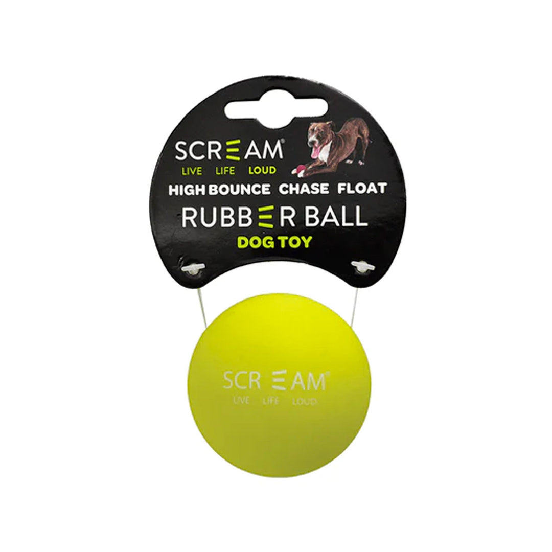 Scream Rubber Ball Dog Toy - Loud Green