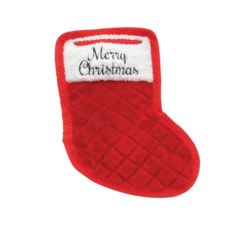 ZippyPaws Holiday Flatty Z-Stitch Stocking Dog Toy - Christmas